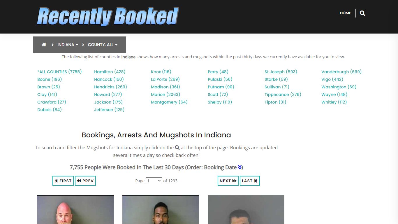 Recent bookings, Arrests, Mugshots in Indiana - Recently Booked